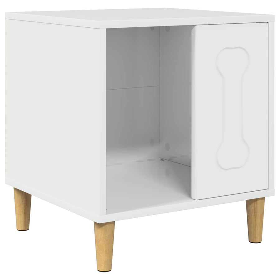 Hondenhuis Glanzend Wit 44 x 42 x 49 cm Bewerkt hout