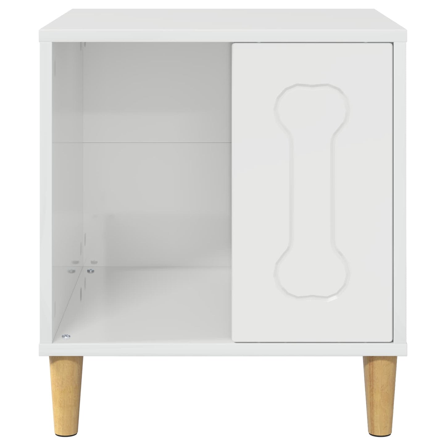 Hondenhuis Glanzend Wit 44 x 42 x 49 cm Bewerkt hout