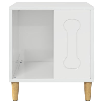Hondenhuis Glanzend Wit 44 x 42 x 49 cm Bewerkt hout