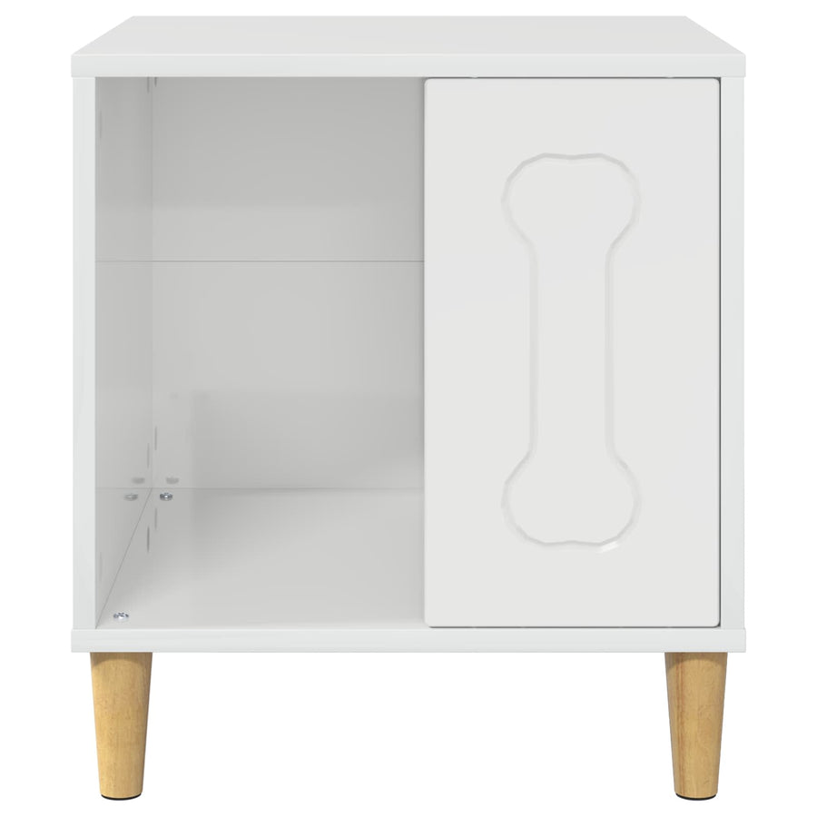 Hondenhuis Glanzend Wit 44 x 42 x 49 cm Bewerkt hout