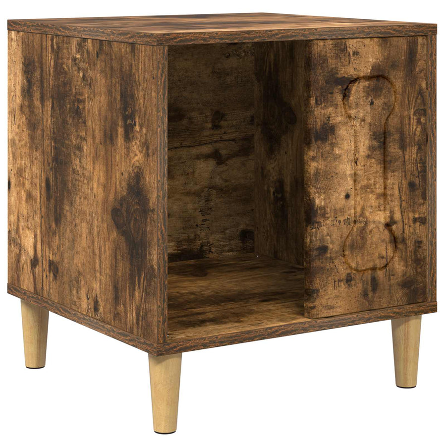 Hondenhuis 44 X 42 X 49 Cm Bewerkt Hout Gerookt eiken