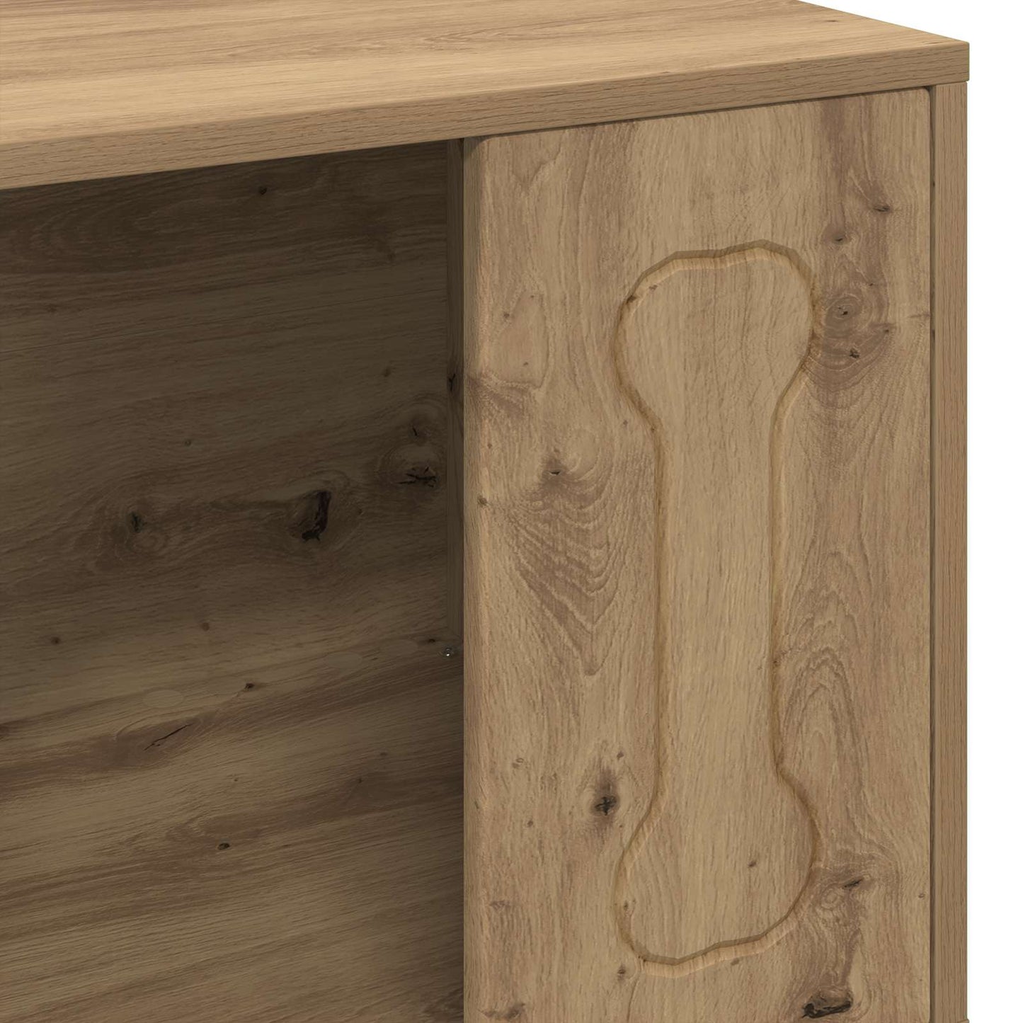 Hondenhuis Ambachtelijk Eiken 44 X 42 X 49 Cm Bewerkt Hout artisanaal eikenkleurig