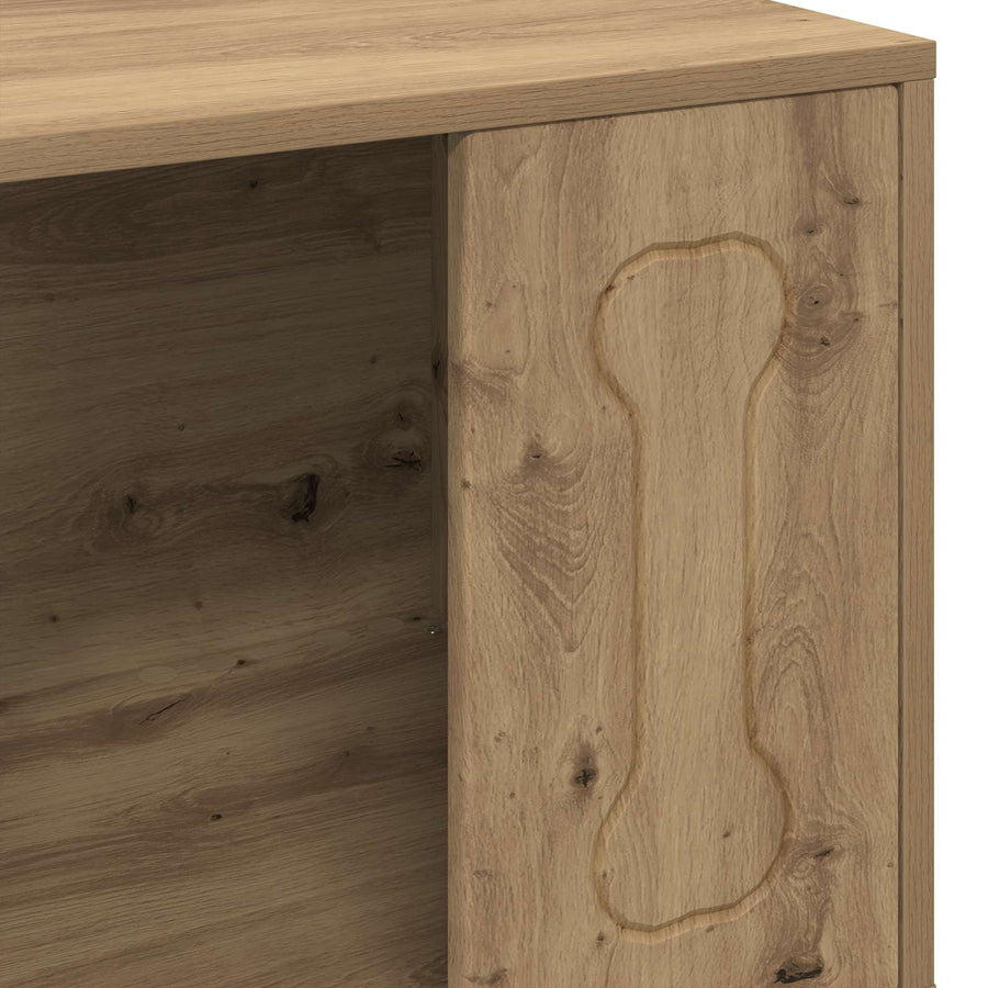 Hondenhuis Ambachtelijk Eiken 44 X 42 X 49 Cm Bewerkt Hout artisanaal eikenkleurig