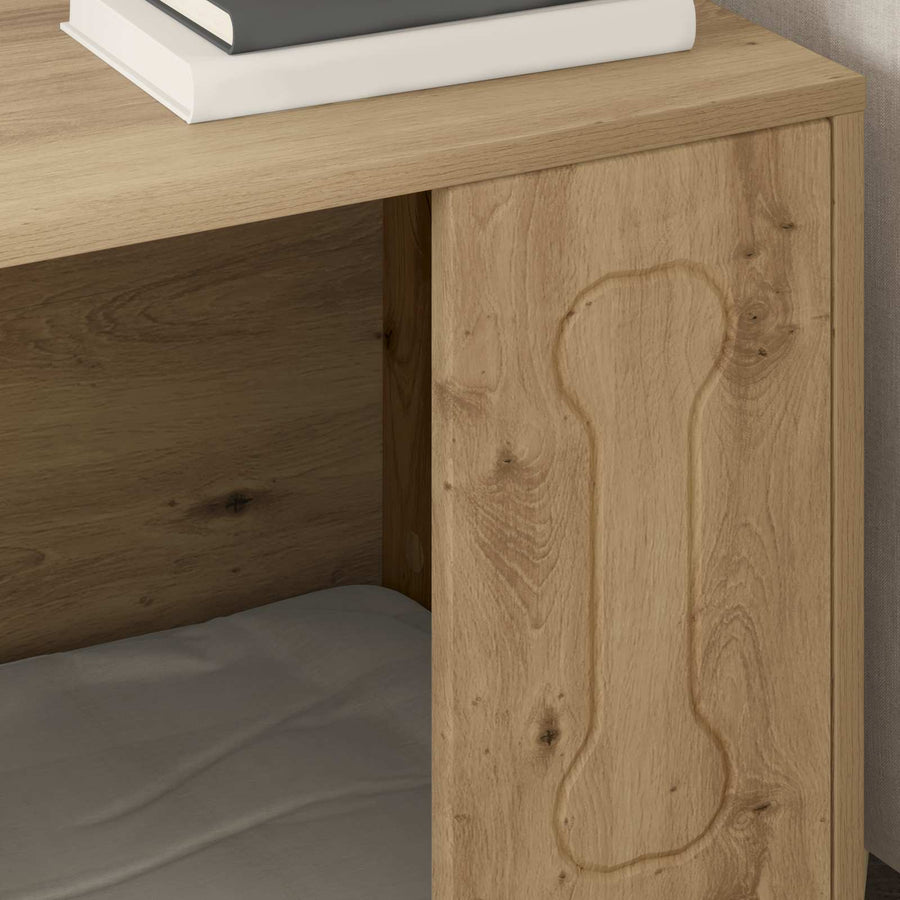 Hondenhuis Ambachtelijk Eiken 44 X 42 X 49 Cm Bewerkt Hout artisanaal eikenkleurig