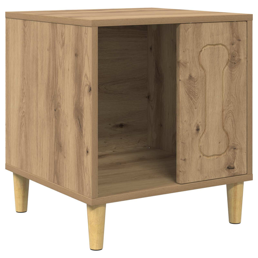 Hondenhuis Ambachtelijk Eiken 44 X 42 X 49 Cm Bewerkt Hout artisanaal eikenkleurig