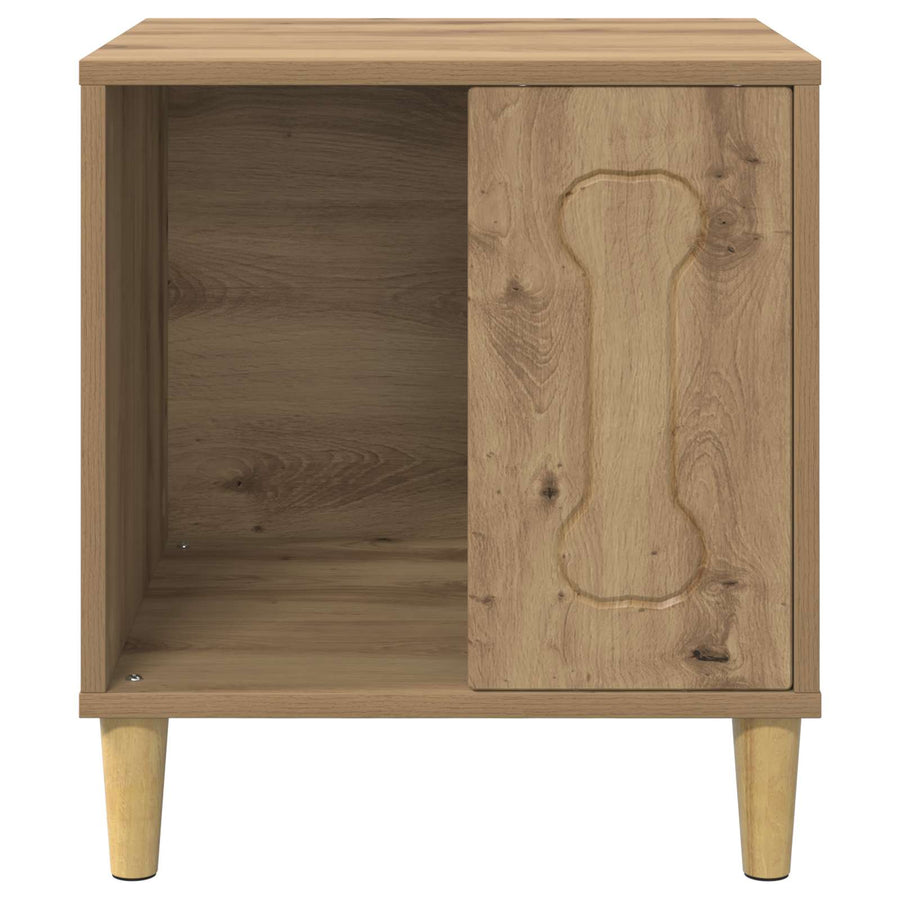 Hondenhuis Ambachtelijk Eiken 44 X 42 X 49 Cm Bewerkt Hout artisanaal eikenkleurig