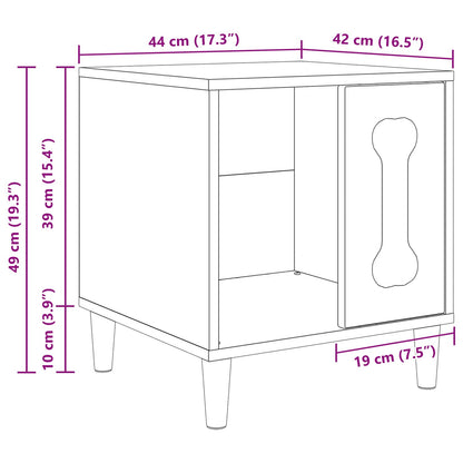Hondenhuis Ambachtelijk Eiken 44 X 42 X 49 Cm Bewerkt Hout artisanaal eikenkleurig