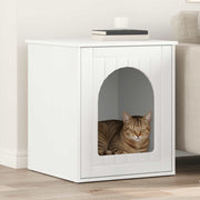 Kattenhuis 53x52x60 cm bewerkt hout wit