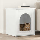 Kattenhuis 53x52x62 cm bewerkt hout glanzend wit
