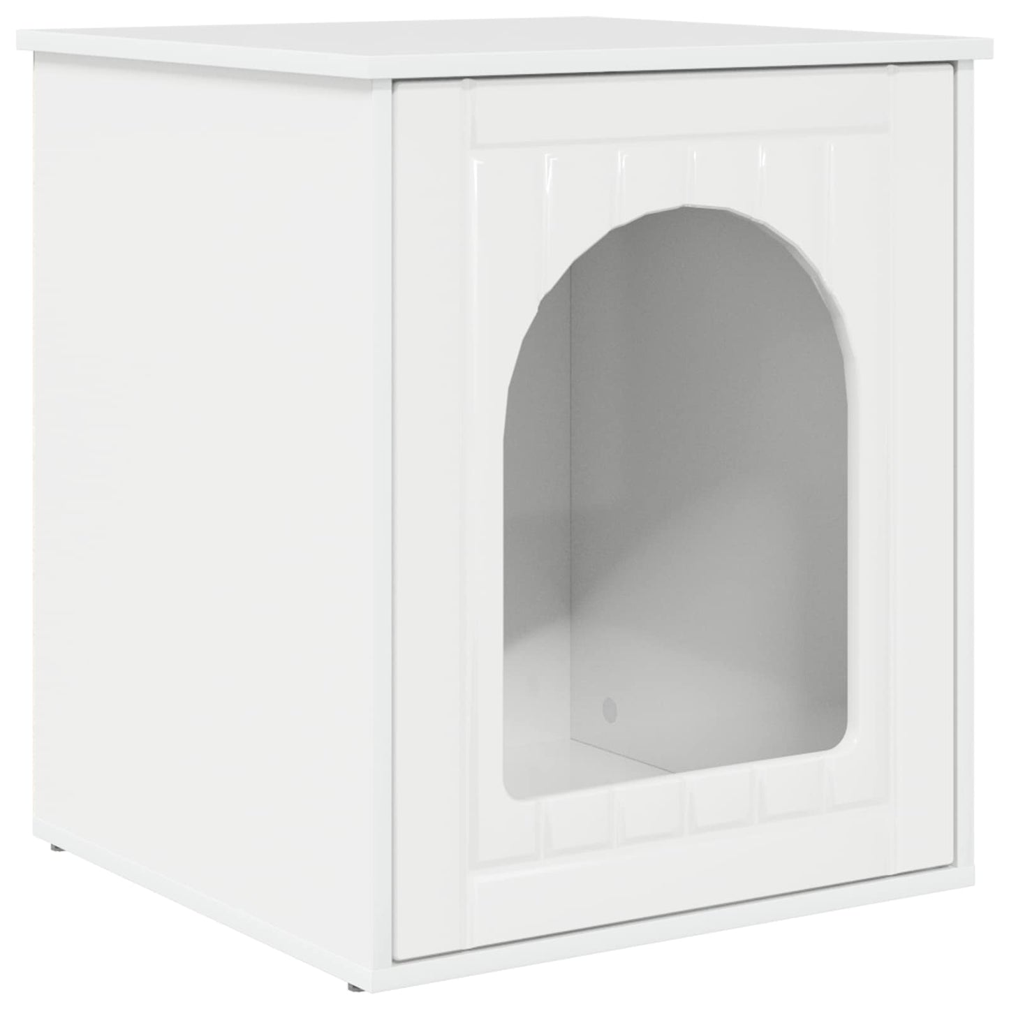 Kattenhuis Glanzend Wit 53 x 52 x 62 cm Bewerkt hout