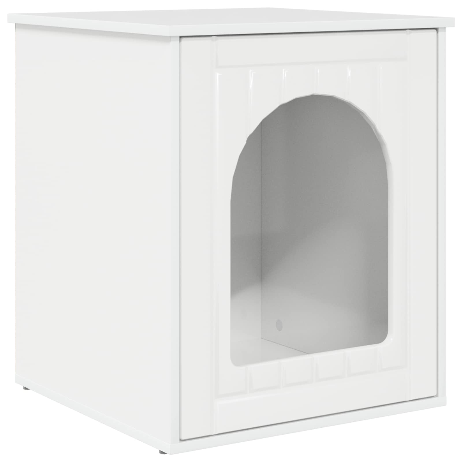 Kattenhuis Glanzend Wit 53 x 52 x 62 cm Bewerkt hout