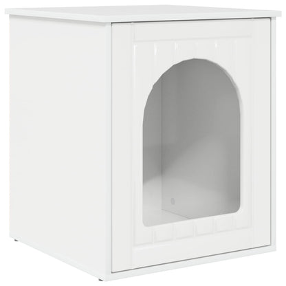 Kattenhuis Glanzend Wit 53 x 52 x 62 cm Bewerkt hout