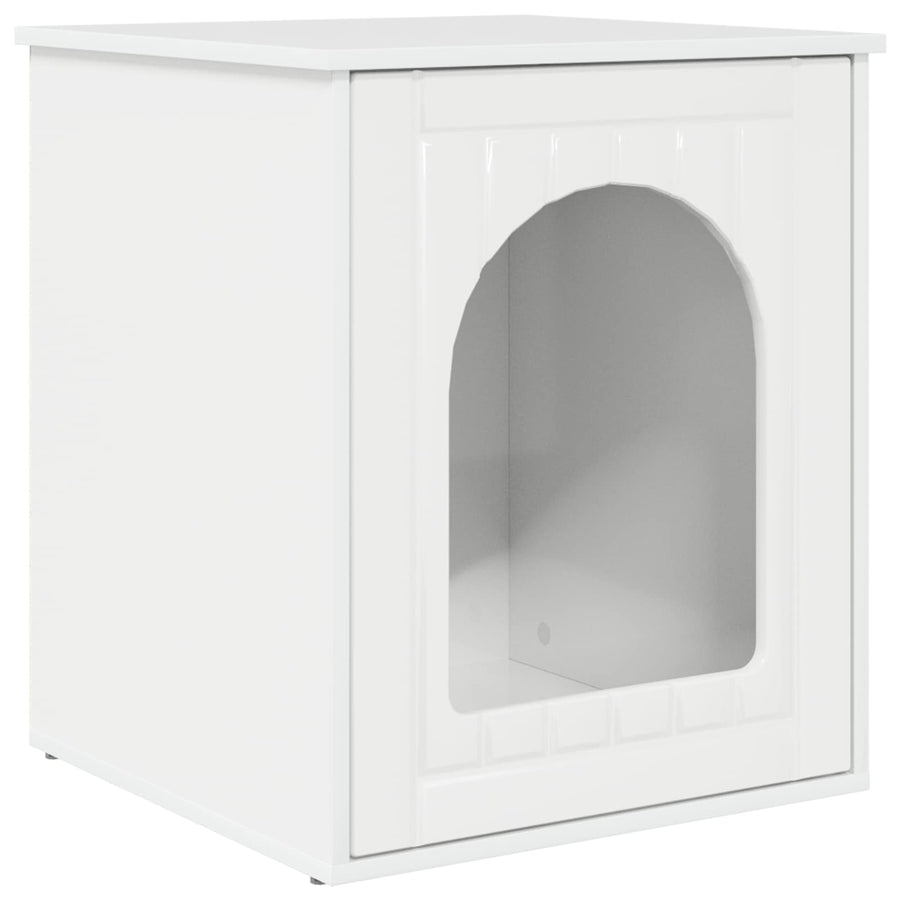 Kattenhuis Glanzend Wit 53 x 52 x 62 cm Bewerkt hout