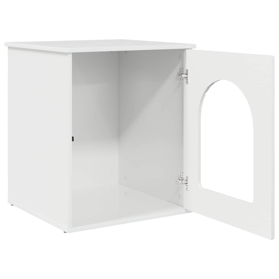 Kattenhuis Glanzend Wit 53 x 52 x 62 cm Bewerkt hout
