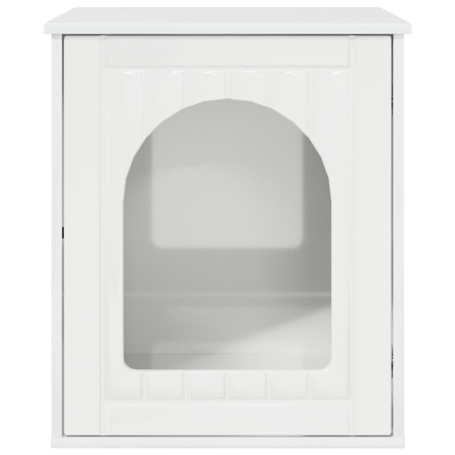 Kattenhuis Glanzend Wit 53 x 52 x 62 cm Bewerkt hout
