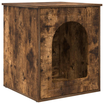 Kattenhuis Gerookt eiken 53 x 52 x 62 cm Bewerkt hout