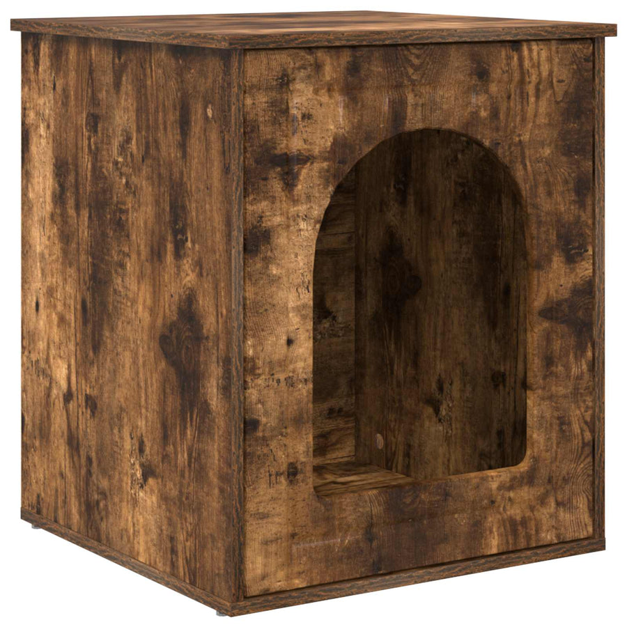 Kattenhuis Gerookt eiken 53 x 52 x 62 cm Bewerkt hout