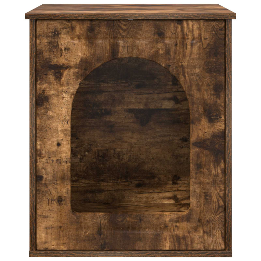 Kattenhuis Gerookt eiken 53 x 52 x 62 cm Bewerkt hout