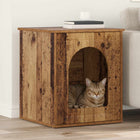 Kattenhuis 53x52x62 cm oudhout bewerkt hout