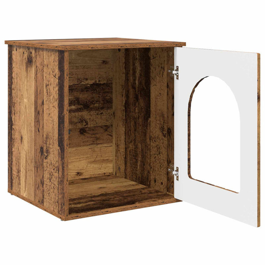 Kattenhuis Oudhout 53 x 52 x 62 cm Bewerkt hout