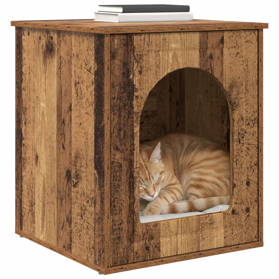 Kattenhuis Oudhout 53 x 52 x 62 cm Bewerkt hout