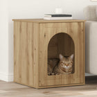 Handcrafted oak cat house 53 x 52 x 62 cm Treated wood