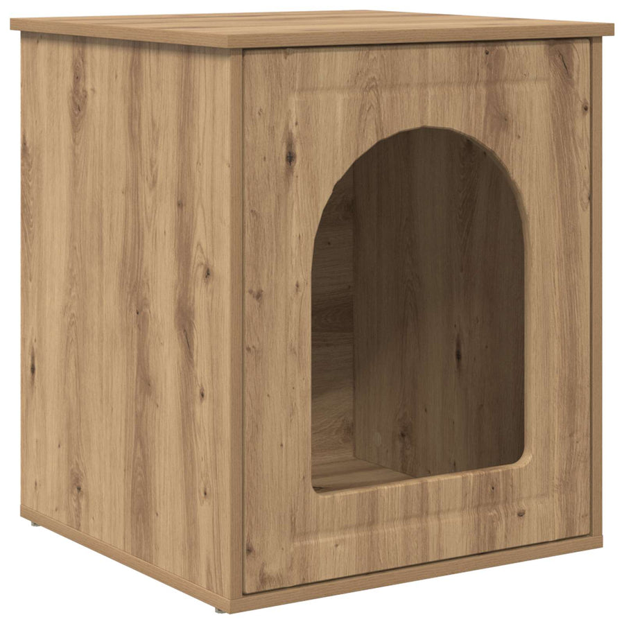Kattenhuis Ambachtelijk eiken 53 x 52 x 62 cm Bewerkt hout