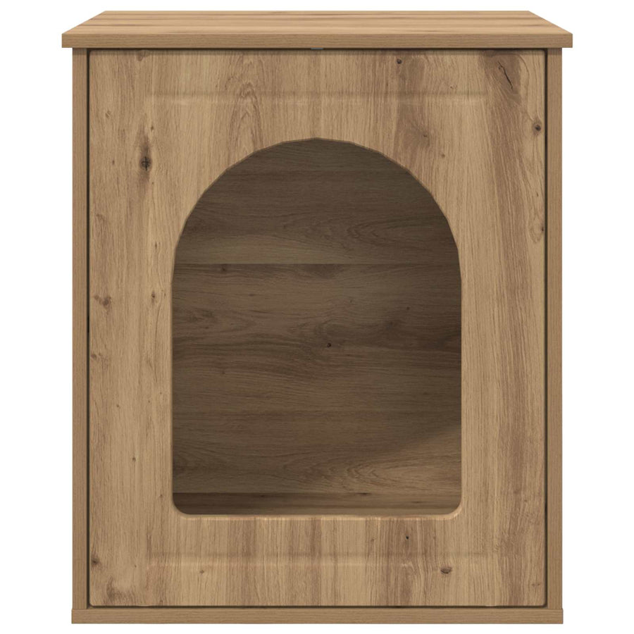 Kattenhuis Ambachtelijk eiken 53 x 52 x 62 cm Bewerkt hout