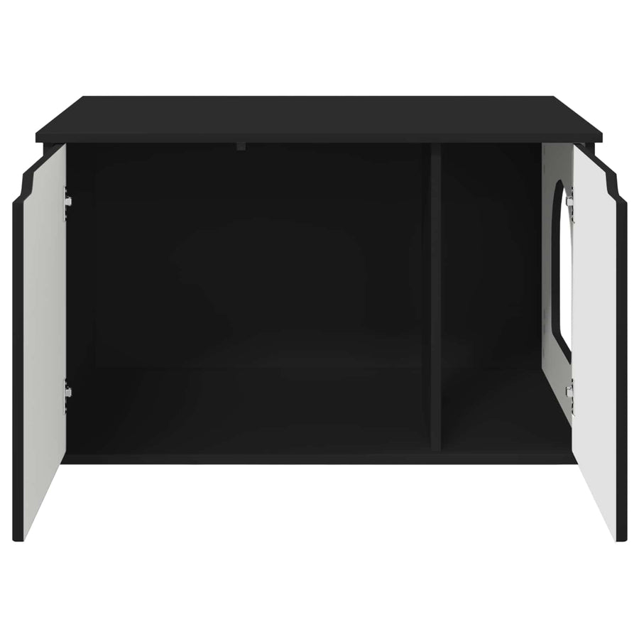 Kattenhuis Zwart 85 x 55 x 53,5 cm Bewerkt hout