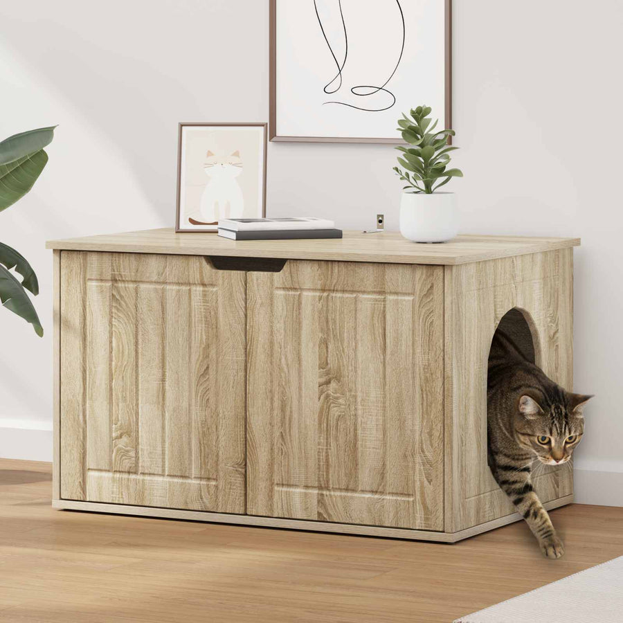 Kattenhuis Sonoma 85 x 55 x 53,5 cm Bewerkt hout