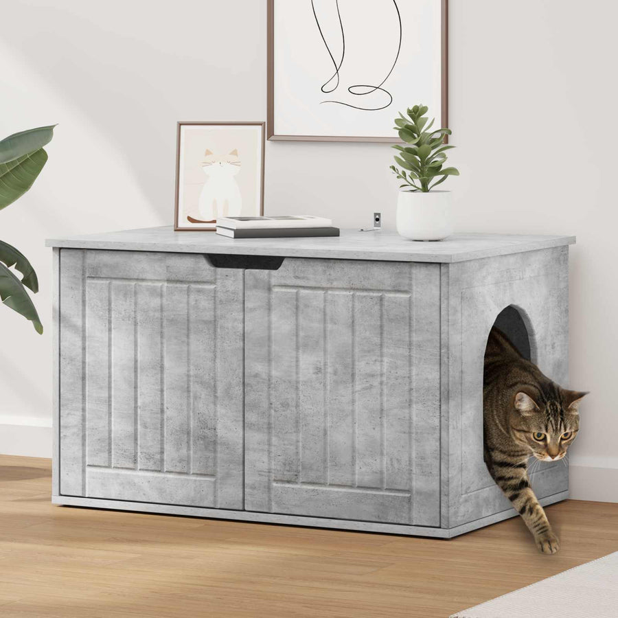 Kattenhuis Beton 85 x 55 x 53,5 cm Bewerkt hout