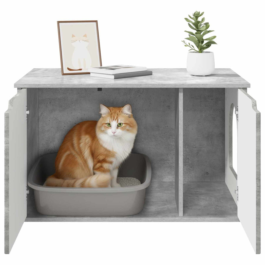 Kattenhuis Beton 85 x 55 x 53,5 cm Bewerkt hout