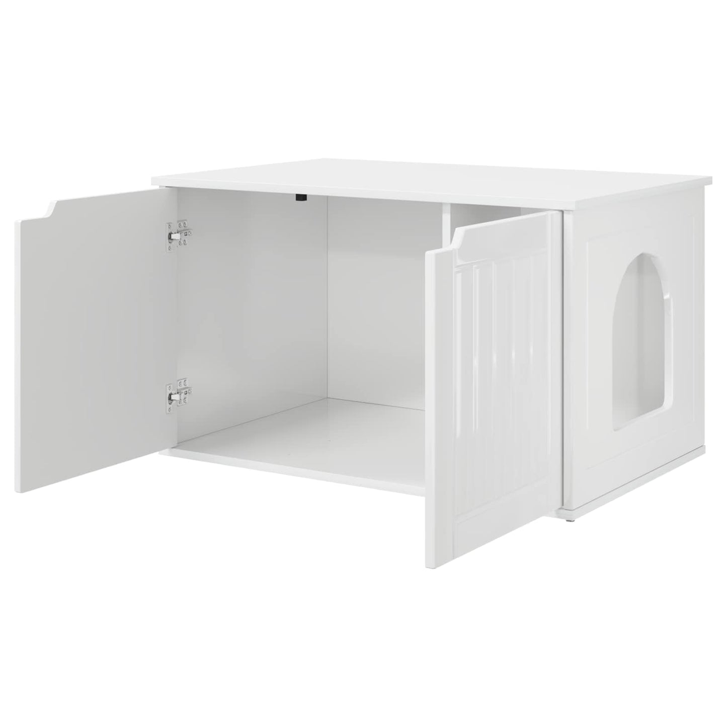 Kattenhuis Glanzend Wit 85 x 55 x 53,5 cm Bewerkt hout