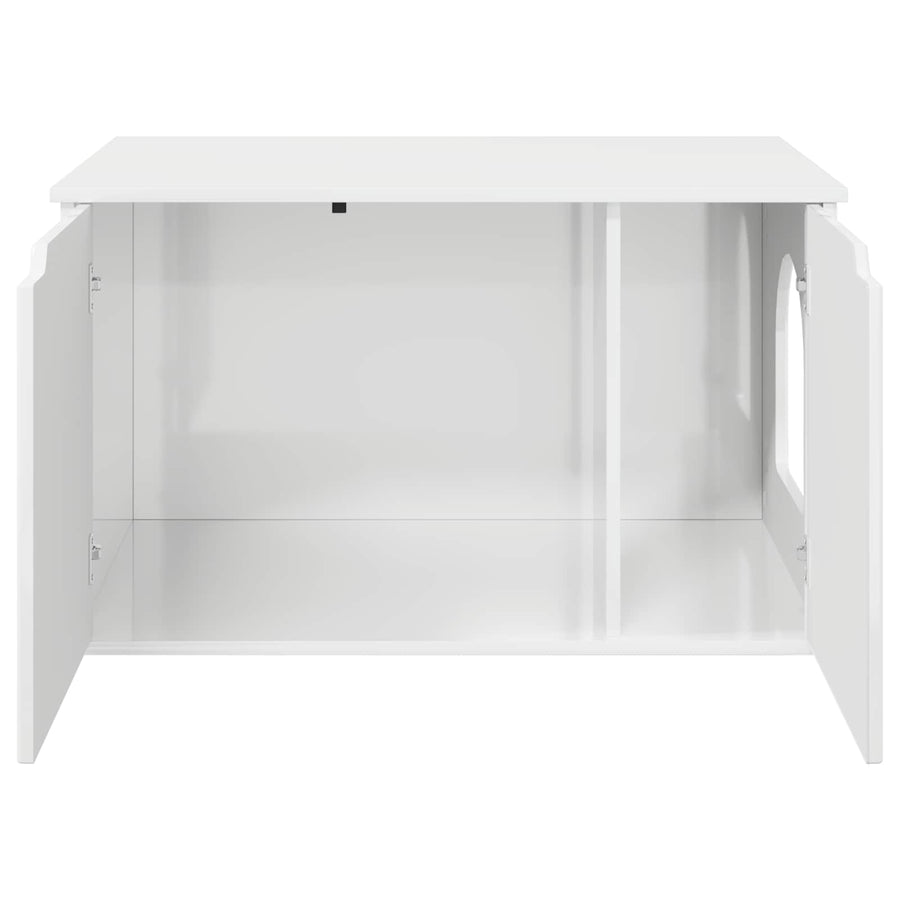 Kattenhuis Glanzend Wit 85 x 55 x 53,5 cm Bewerkt hout