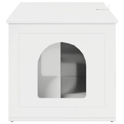 Kattenhuis Glanzend Wit 85 x 55 x 53,5 cm Bewerkt hout