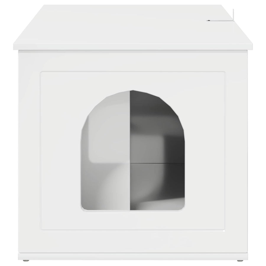 Kattenhuis Glanzend Wit 85 x 55 x 53,5 cm Bewerkt hout