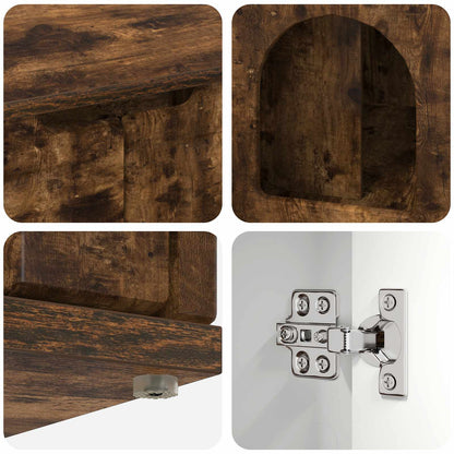 Kattenhuis Gerookt eiken 85 x 55 x 53,5 cm Bewerkt hout