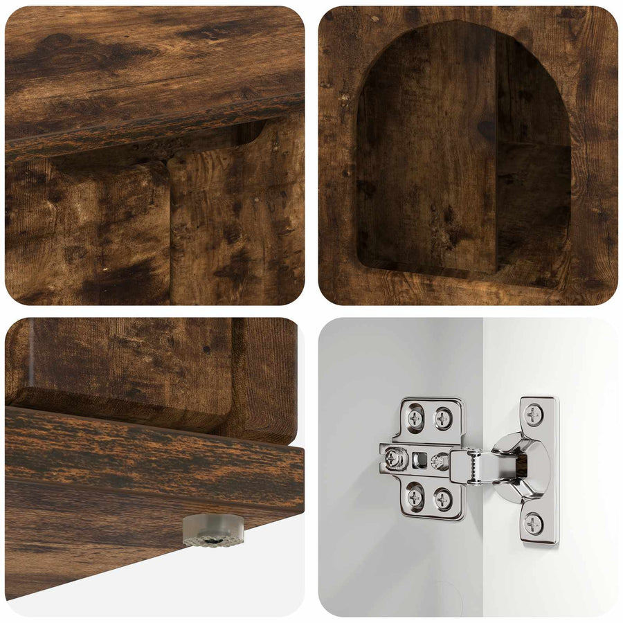 Kattenhuis Gerookt eiken 85 x 55 x 53,5 cm Bewerkt hout