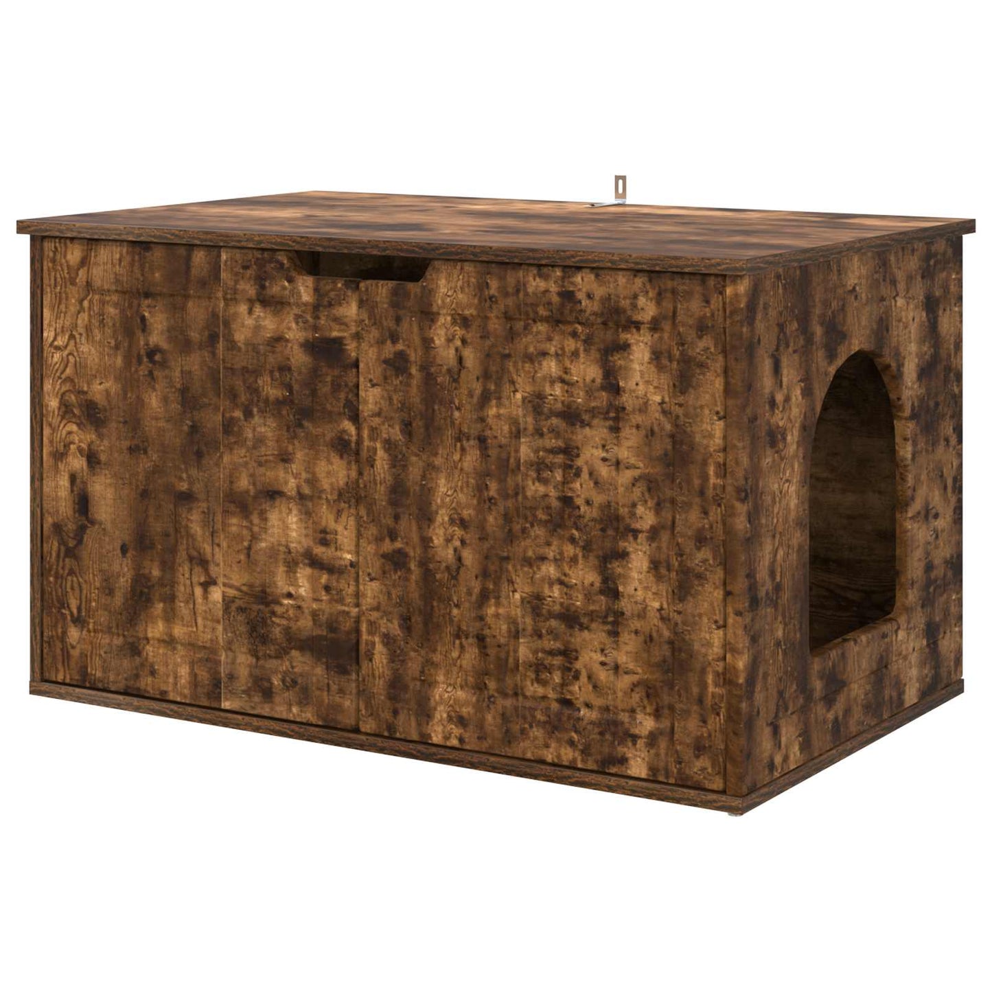 Kattenhuis Gerookt eiken 85 x 55 x 53,5 cm Bewerkt hout