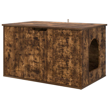 Kattenhuis Gerookt eiken 85 x 55 x 53,5 cm Bewerkt hout