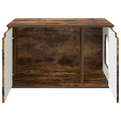 Kattenhuis Gerookt eiken 85 x 55 x 53,5 cm Bewerkt hout