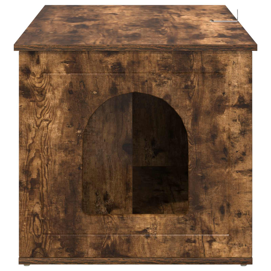 Kattenhuis Gerookt eiken 85 x 55 x 53,5 cm Bewerkt hout