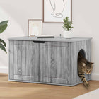 Kattenhuis grijs bewerkt hout 85x55x53,5 cm