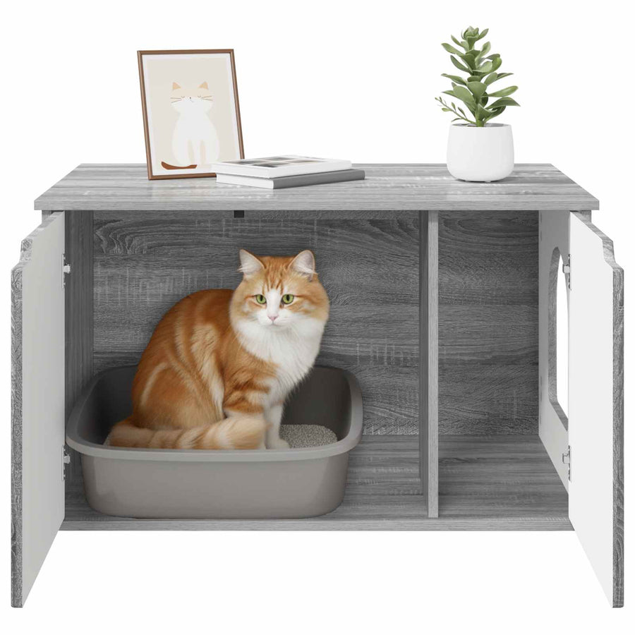 Kattenhuis Grijs Sonoma 85 x 55 x 53,5 cm Bewerkt hout