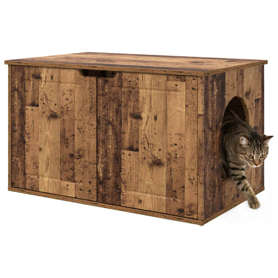 Kattenhuis Oudhout 85 x 55 x 53,5 cm Bewerkt hout
