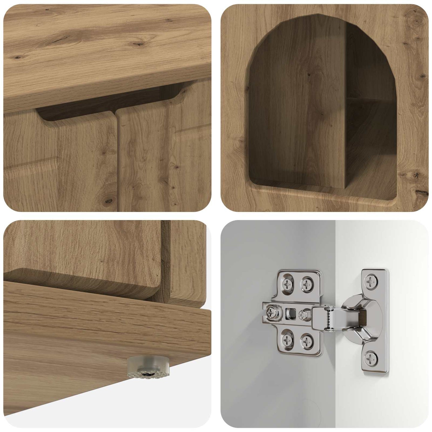 Kattenhuis Ambachtelijk eiken 85 x 55 x 53,5 cm Bewerkt hout