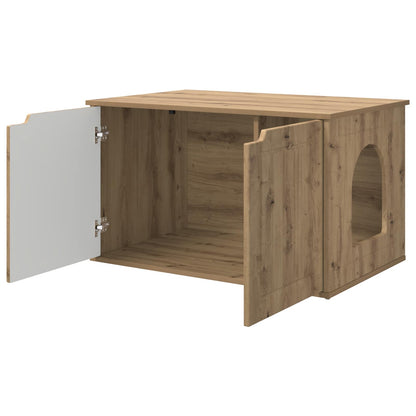 Kattenhuis Ambachtelijk eiken 85 x 55 x 53,5 cm Bewerkt hout