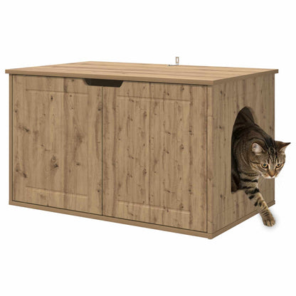 Kattenhuis Ambachtelijk eiken 85 x 55 x 53,5 cm Bewerkt hout