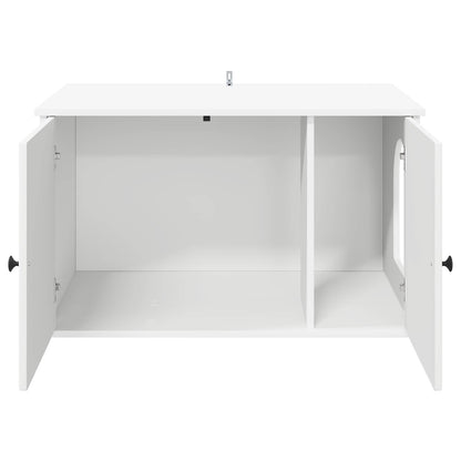 Kattenhuis Wit 85 x 55 x 50,5 cm Bewerkt hout
