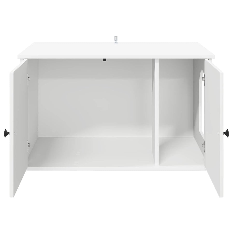 Kattenhuis Wit 85 x 55 x 50,5 cm Bewerkt hout